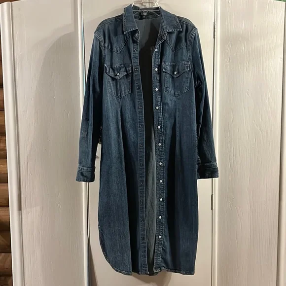 Reba Dresses Reba Long Sleeve Western Denim Dress Poshmark
